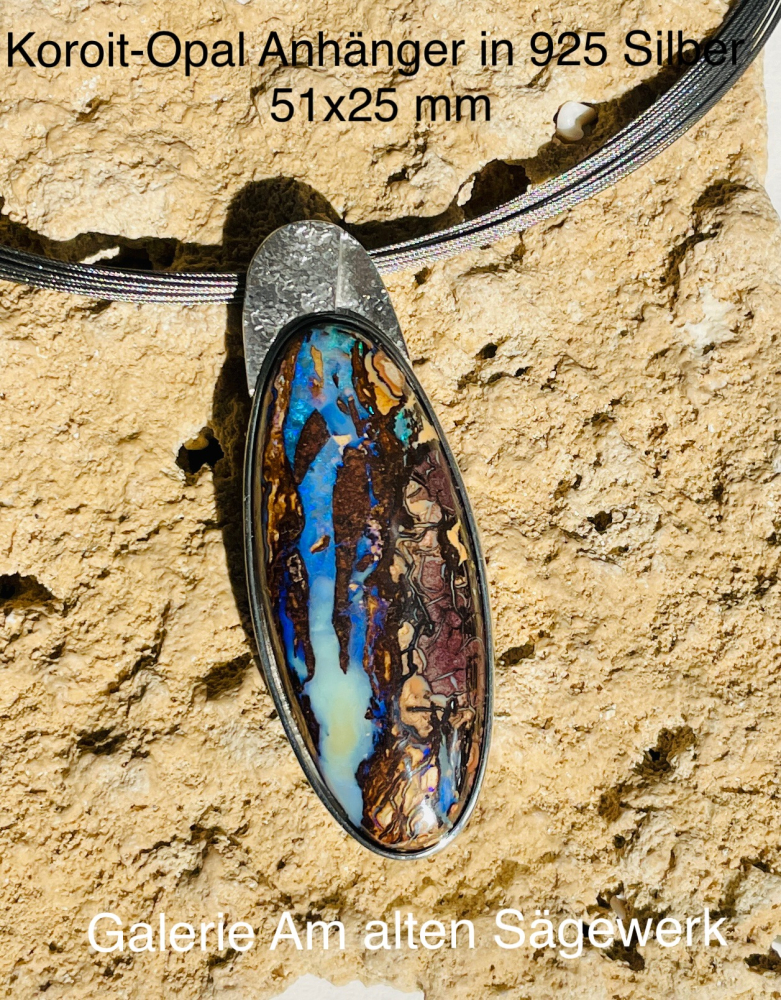 Koroit-Opal 51 x 25 mm in 925 Silber